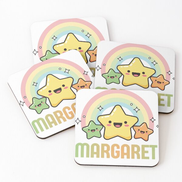 Item preview, Margaret - Kawaii Rainbow and Stars Personalized Name Design designed and sold by OmikronStore.