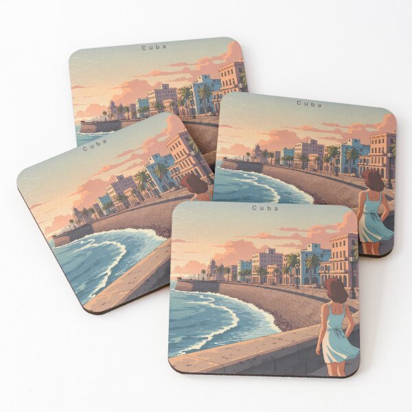 Item preview, Pastel Girl Gazing at Havana Malecon designed and sold by JacksoonLester.