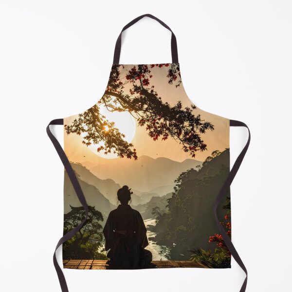 Item preview, Zen Sunset Meditation – Japanese Spirit Art designed and sold by Schoenenwald - Illustrations Uniques et Originales.