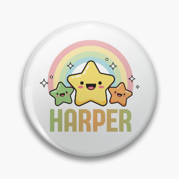 Item preview, Harper - Kawaii Rainbow and Stars Personalized Name Design designed and sold by OmikronStore.