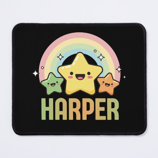 Item preview, Harper - Kawaii Rainbow and Stars Personalized Name Design designed and sold by OmikronStore.