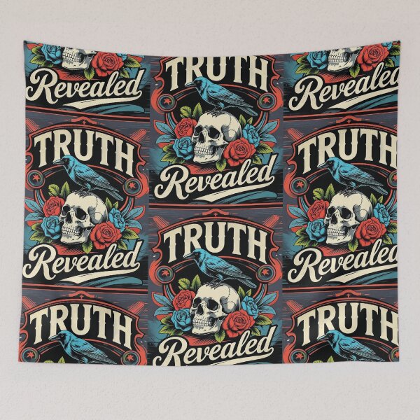 Item preview, Gothic Typography Truth Revealed: Vintage Skull Art with Crow designed and sold by RSDigitalPrintDesign.