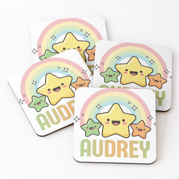 Item preview,  Audrey - Kawaii Rainbow and Stars Personalized Name Design designed and sold by OmikronStore.