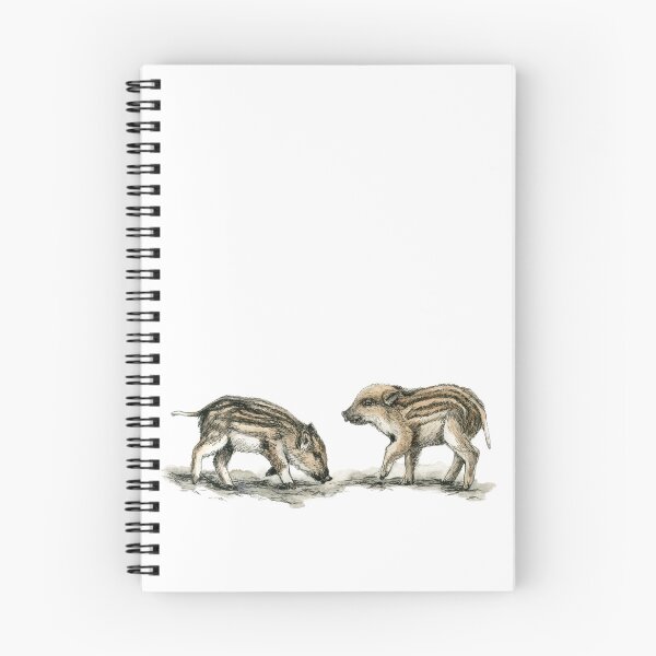 Item preview, Wild Boar Piglets – Nordic Wildlife Watercolor and Ink Illustration designed and sold by Maria Välja ART.