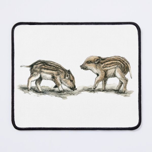 Item preview, Wild Boar Piglets – Nordic Wildlife Watercolor and Ink Illustration designed and sold by Maria Välja ART.