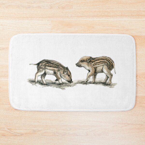 Item preview, Wild Boar Piglets – Nordic Wildlife Watercolor and Ink Illustration designed and sold by Maria Välja ART.