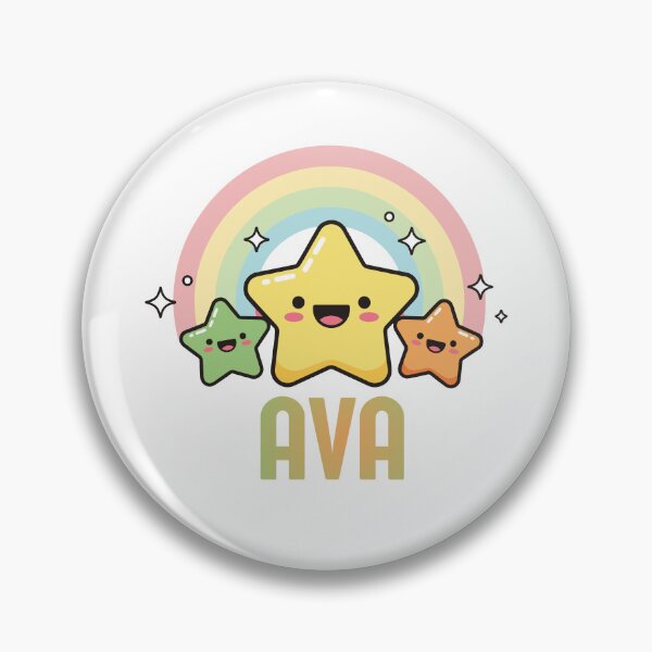 Item preview, Ava - Kawaii Rainbow and Stars Personalized Name Design designed and sold by OmikronStore.