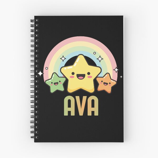 Item preview, Ava - Kawaii Rainbow and Stars Personalized Name Design designed and sold by OmikronStore.