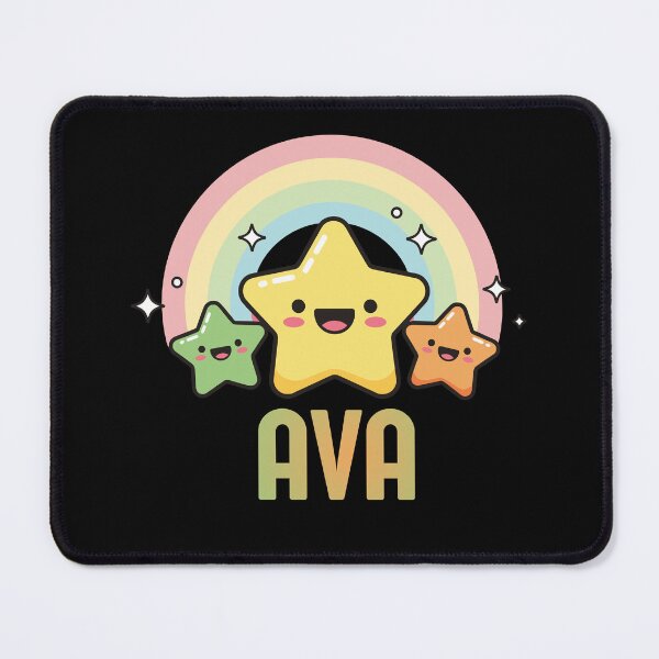 Item preview, Ava - Kawaii Rainbow and Stars Personalized Name Design designed and sold by OmikronStore.