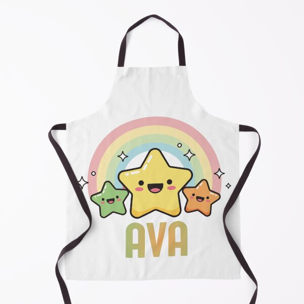 Item preview, Ava - Kawaii Rainbow and Stars Personalized Name Design designed and sold by OmikronStore.