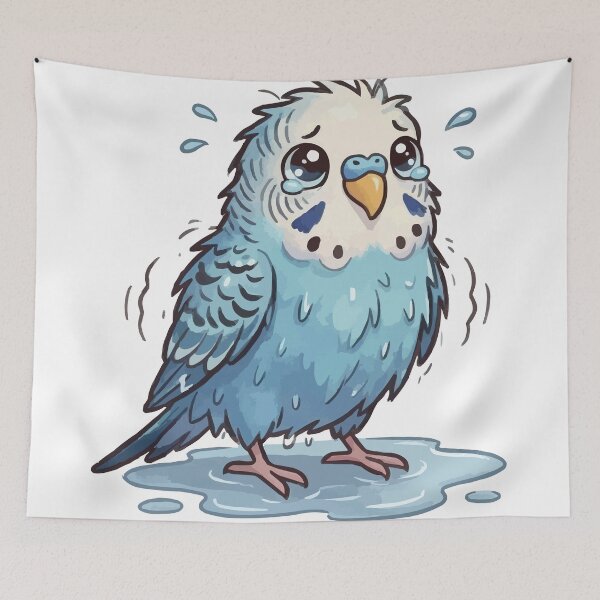 Item preview, Mistakes Were Made - Regretful Wet Budgie designed and sold by Petzzz.