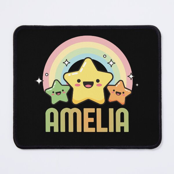 Item preview, Amelia - Kawaii Rainbow and Stars Personalized Name Design designed and sold by OmikronStore.
