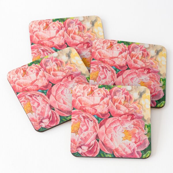 Item preview, Peonies in Summer Warmth – Pink Watercolor Floral Illustration designed and sold by Maria Välja ART.