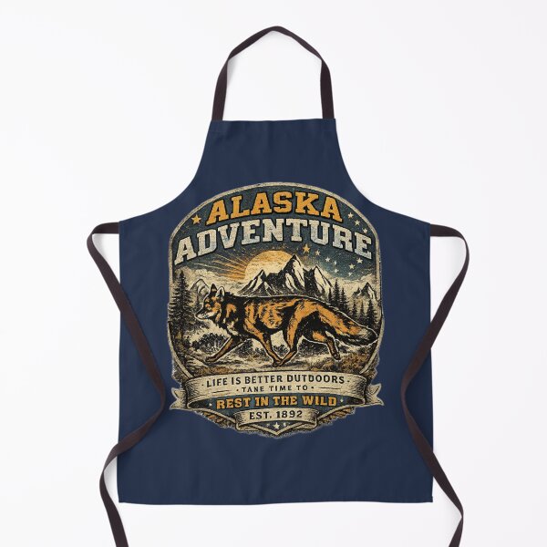 Item preview, Alaska Adventure Vintage Fox Navy Blue – Retro Outdoor Wildlife Design designed and sold by Studio Yvonne .