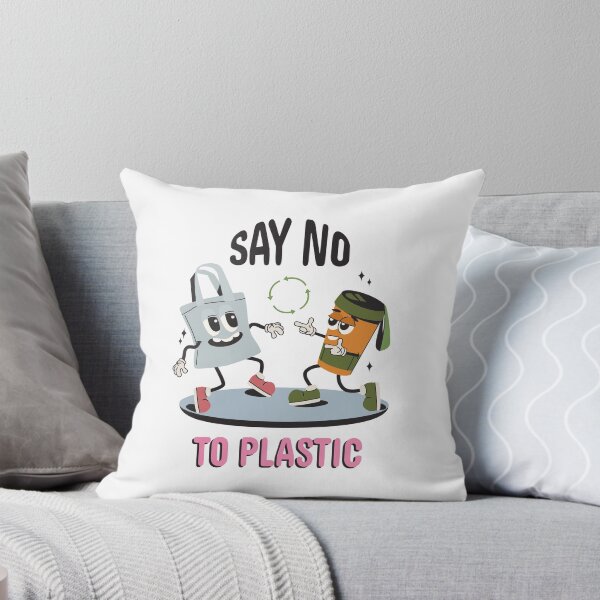Item preview, Say No To Plastic Eco Quote designed and sold by Retr0Tshirts.