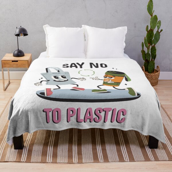 Item preview, Say No To Plastic Eco Quote designed and sold by Retr0Tshirts.