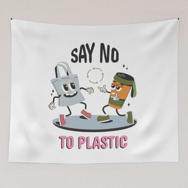 Item preview, Say No To Plastic Eco Quote designed and sold by Retr0Tshirts.