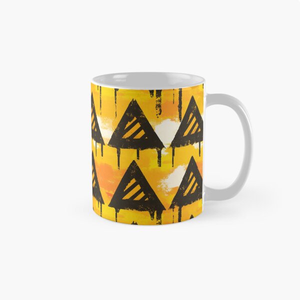 Item preview, Dripping Caution Triangles Grunge Repeat Pattern designed and sold by bubblegoth.