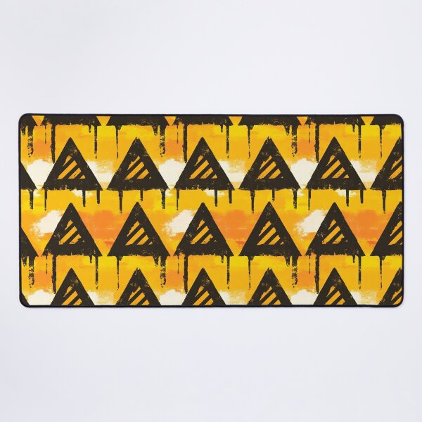 Item preview, Dripping Caution Triangles Grunge Repeat Pattern designed and sold by bubblegoth.