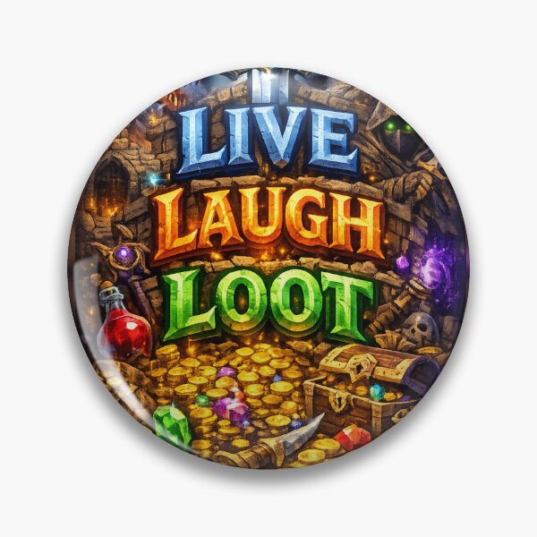 Item preview, Quest Mode: Live Laugh Loot designed and sold by Rents Due So You Haz Stickers and Merch.
