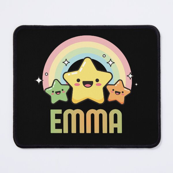 Item preview, Emma - Kawaii Rainbow and Stars Personalized Name Design designed and sold by OmikronStore.
