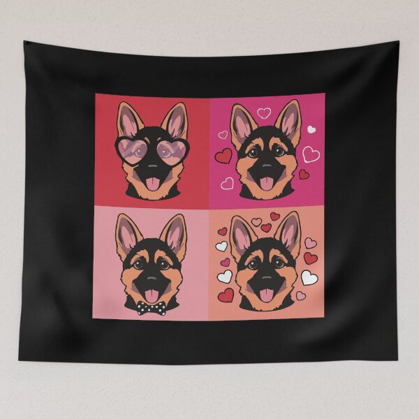 Item preview, Pop Art Valentine German Shepherd – Colorful Dog Lover designed and sold by The Real Life Symphony.