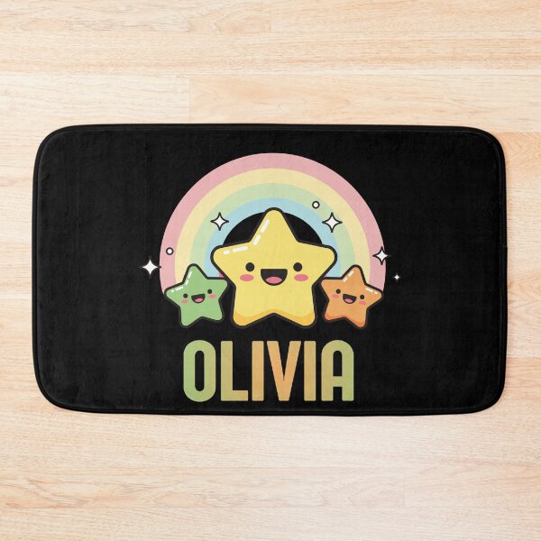Item preview, Olivia - Kawaii Rainbow and Stars Personalized Name Design designed and sold by OmikronStore.