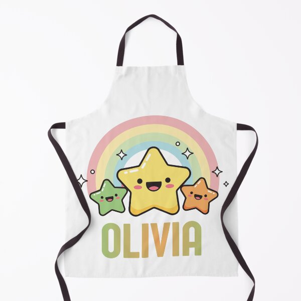 Item preview, Olivia - Kawaii Rainbow and Stars Personalized Name Design designed and sold by OmikronStore.