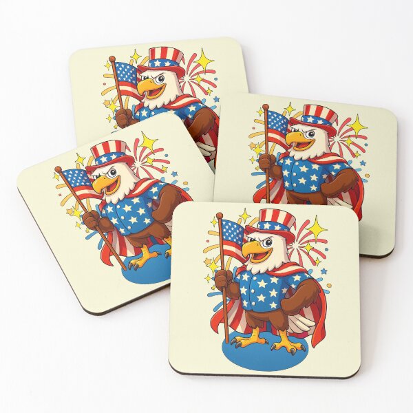 Item preview, Patriotic Cartoon Eagle with USA Flag designed and sold by BreezifyDesignStudio.