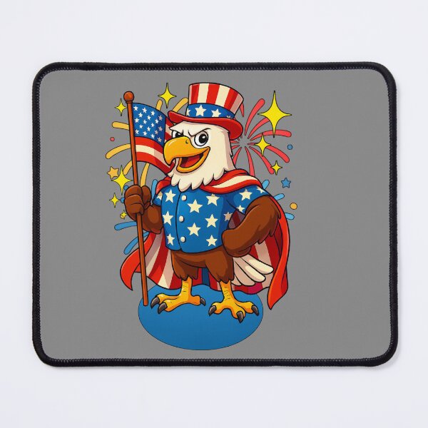 Item preview, Patriotic Cartoon Eagle with USA Flag designed and sold by BreezifyDesignStudio.