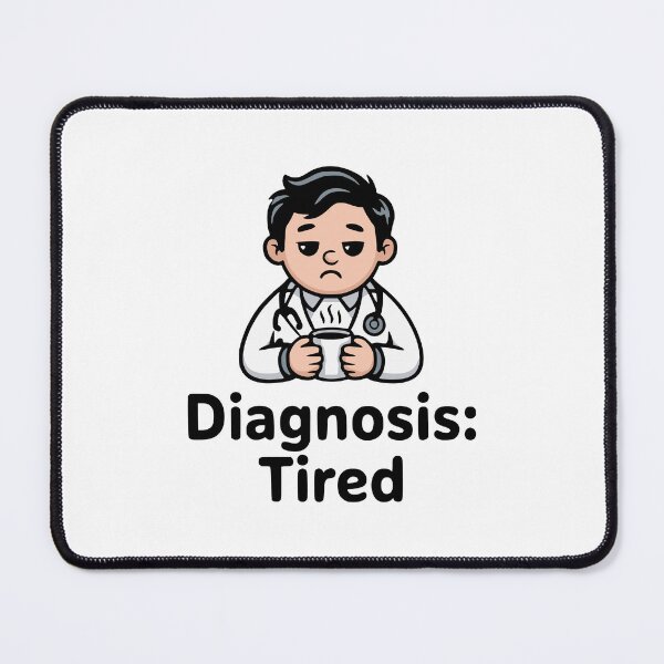 Item preview, Diagnosis: Tired! Cute Doctor Pun designed and sold by PMCreative.