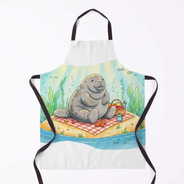 Item preview, Watercolor Manatee Picnic Fun designed and sold by Litely.