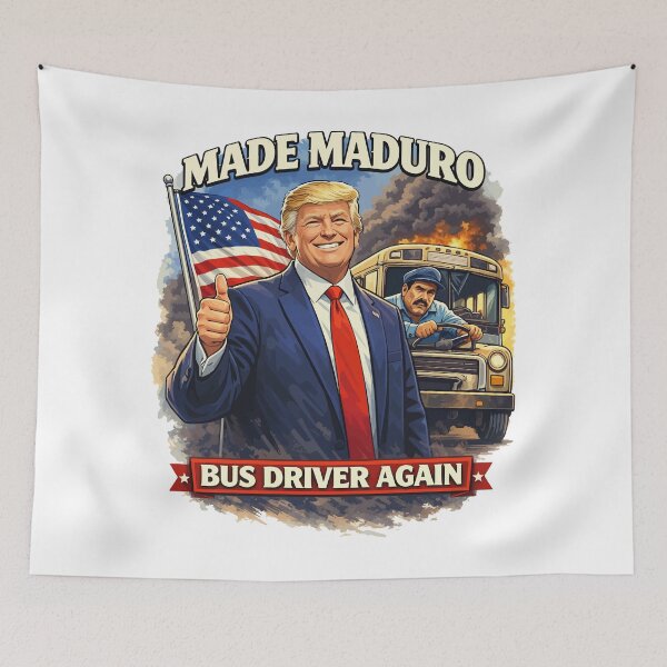 Item preview, Made Maduro Bus Driver Again – Political Satire Illustration designed and sold by storelibertys.