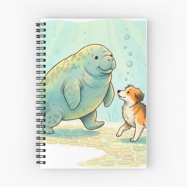 Item preview, Watercolor Manatee Walking a Dog designed and sold by Litely.