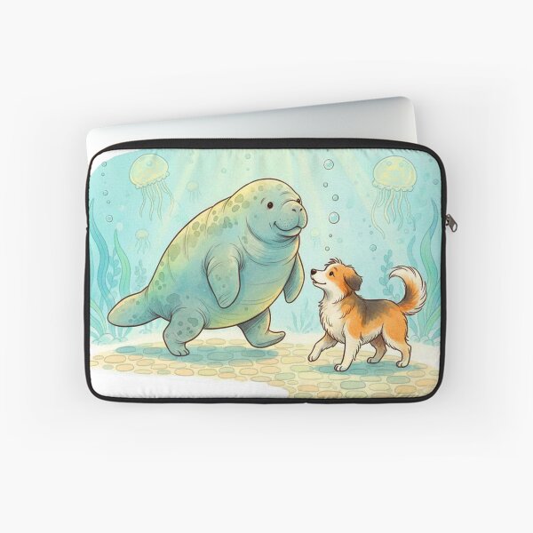 Item preview, Watercolor Manatee Walking a Dog designed and sold by Litely.
