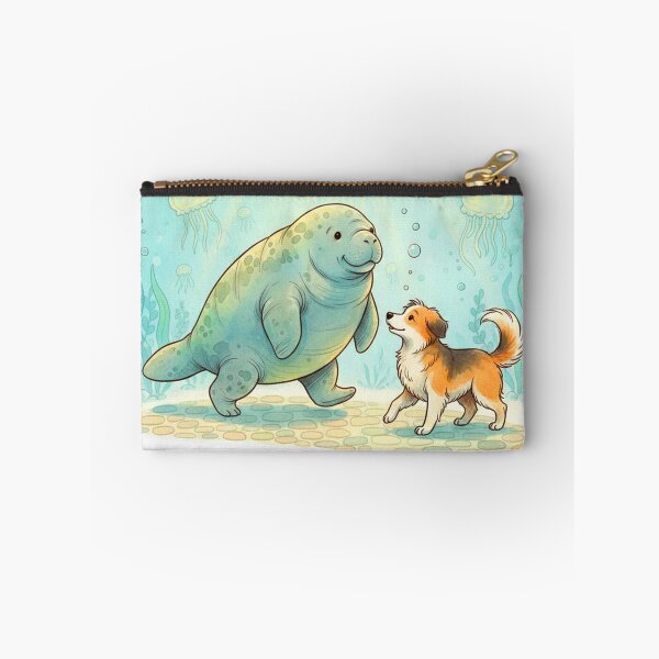 Item preview, Watercolor Manatee Walking a Dog designed and sold by Litely.