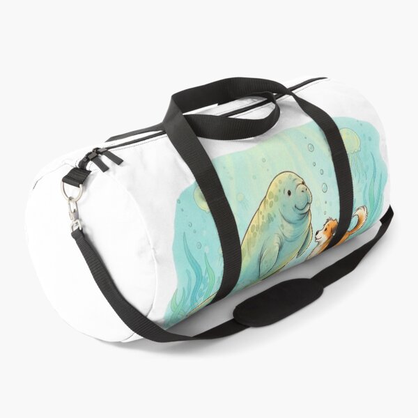Item preview, Watercolor Manatee Walking a Dog designed and sold by Litely.
