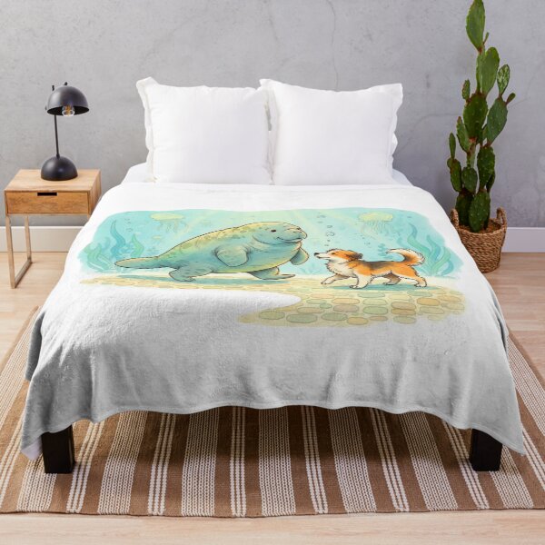 Item preview, Watercolor Manatee Walking a Dog designed and sold by Litely.