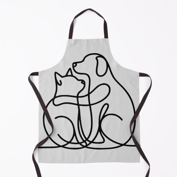 Item preview, Minimalist Cat and Dog Love - One Line Drawing Cuddle Art designed and sold by HappySproutArt.