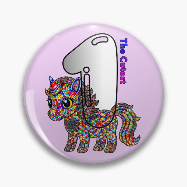 Artikelvorschau, Niedliches Einhorn-Geschenk zum 1. Geburtstag. Farbenfrohes Regenbogenbild für ein kleines Mädchen. entworfen und verkauft von Doodle-Bloom.
