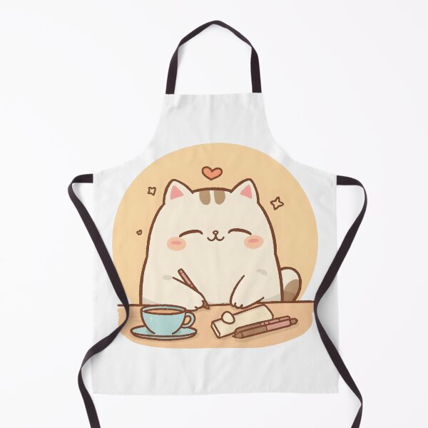 Item preview, Sleepy Cat Falling Asleep While Writing Journal | Cozy Cafe Cat Illustration designed and sold by SlowDayFriends.