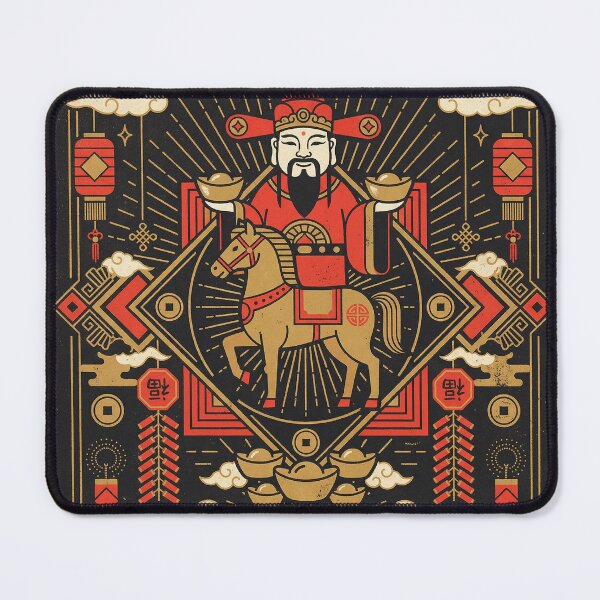 Item preview, God of Wealth Caishen Riding Horse Prosperity Art designed and sold by zzz888.