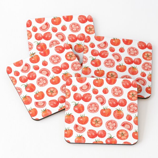 Item preview, Tomatoes in Watercolor (Pattern with White Background) designed and sold by andrebalest.art.