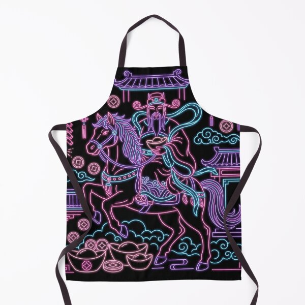 Item preview, Neon Caishen Riding Horse Cyberpunk Prosperity Art designed and sold by zzz888.