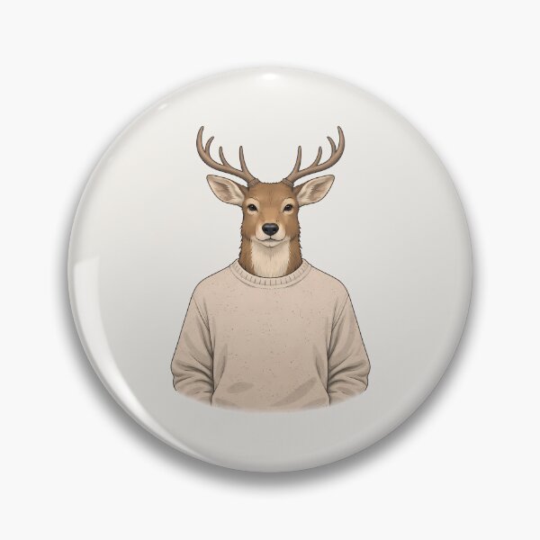 Item preview, Minimalist Deer in Knit Sweater Illustration designed and sold by Ombrya.