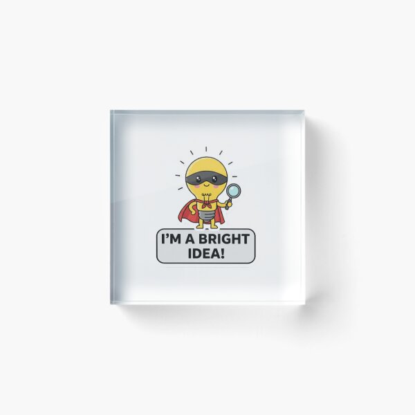 Item preview, I’m a Bright Idea – Cute Superhero Light Bulb Sticker | Funny Smart Idea Cartoon Art designed and sold by Gurjeetpixelart.