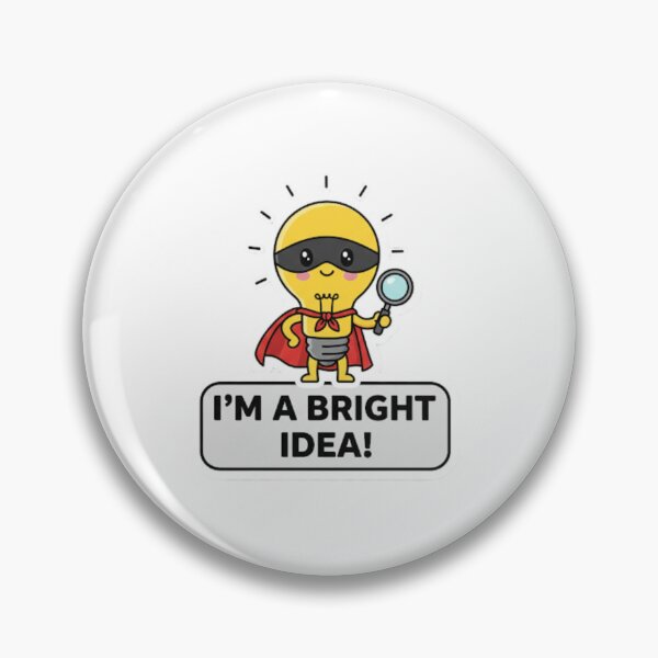 Item preview, I’m a Bright Idea – Cute Superhero Light Bulb Sticker | Funny Smart Idea Cartoon Art designed and sold by Gurjeetpixelart.