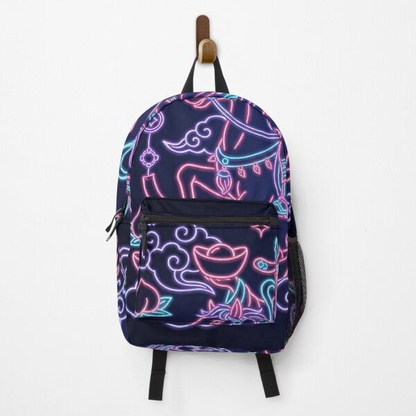Item preview, Neon Caishen Riding Horse with Longevity Peaches designed and sold by zzz888.