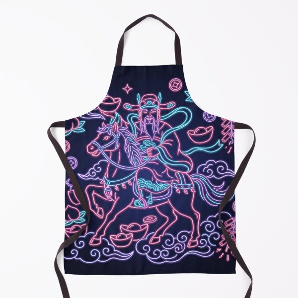 Item preview, Neon Caishen Riding Horse with Longevity Peaches designed and sold by zzz888.