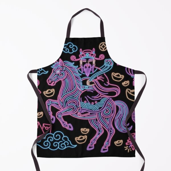 Item preview, Vibrant Neon Caishen Riding Horse and Red Envelopes designed and sold by zzz888.